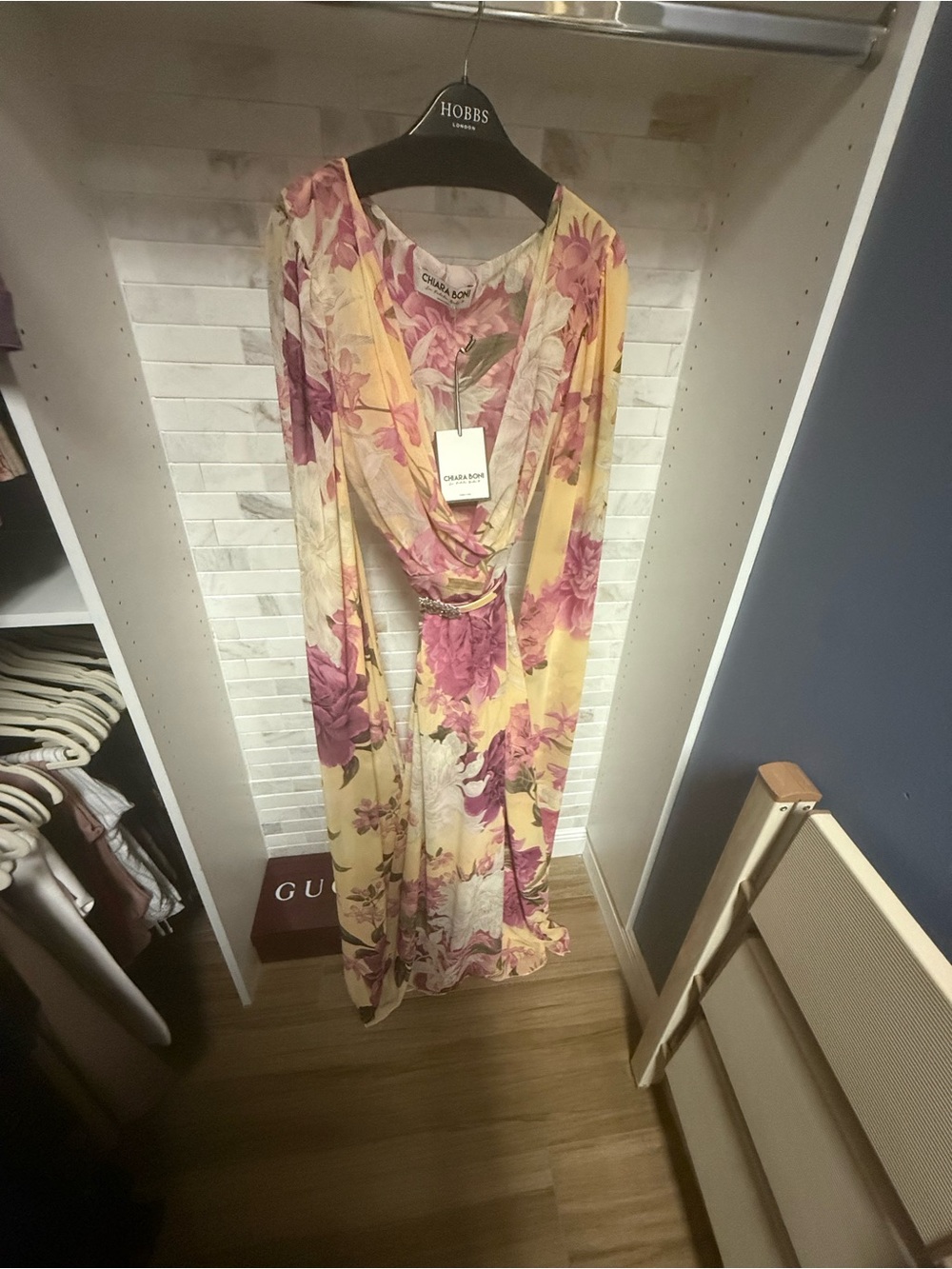 Chiara Boni Yellow & Pink Floral Wrap Maxi Dress